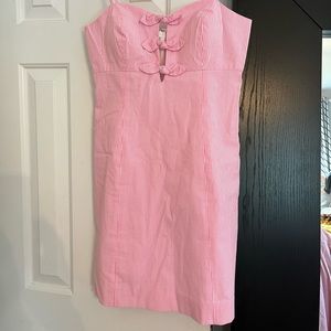 Lily Pulitzer Summer fun- strapless dress with cute front faux ties
